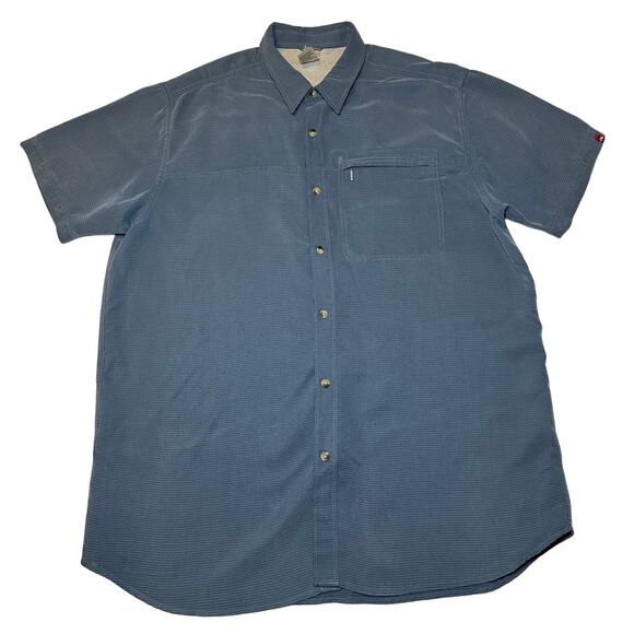 The North Face Outdoors Modal Short Sleeve Button Down Shirt Blue Men's Size XXL - Picture 1 of 5